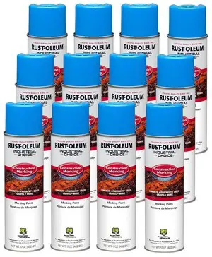 Construction Marking Spray Paint, Water-Based, Caution Blue M1400 System, 17oz. Construction & survey marking; fast-dry inverted spray for pavement, soil, turf & utilities. Pack of 12 Construction Marking Spray Paint, Water-Based, Caution Blue M1400 System, 17oz. Construction & survey marking; fast-dry inverted spray for pavement, soil, turf & utilities. Pack of 12