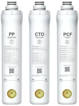 Official RO100ROPOT 1-Year Replacement Filter Set Pack of 1 PP Filter and 1 CTO Filter and 1 PCF Filter Official RO100ROPOT 1-Year Replacement Filter Set Pack of 1 PP Filter and 1 CTO Filter and 1 PCF Filter
