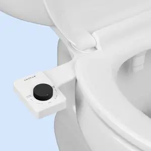 Fresh Dual Nozzle Cool Water Bidet, Matte Black Knob Ultra Slim Toilet Seat Attachment, Non-Electric, 180° Front and Rear Wash, Self-Cleaning, 10 Minute DIY Install Fresh Dual Nozzle Cool Water Bidet, Matte Black Knob Ultra Slim Toilet Seat Attachment, Non-Electric, 180° Front and Rear Wash, Self-Cleaning, 10 Minute DIY Install