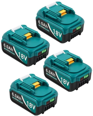 Battery for Makita 18V Battery 6.0Ah, 4Pack Replacement Batteries Compatible with Makita 18 Volts Battery BL1860 BL1820 1830B 1840B 1850B, Fit with Original makita 18V Battery Chargers Blue Battery for Makita 18V Battery 6.0Ah, 4Pack Replacement Batteries Compatible with Makita 18 Volts Battery BL1860 BL1820 1830B 1840B 1850B, Fit with Original makita 18V Battery Chargers Blue