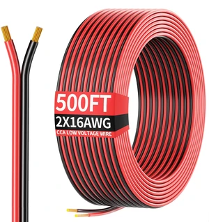 500FT 16AWG, 16 Gauge Red Black Hookup Electrical Wire LED Strips Extension Cord 12V/24V DC Cable, 16/2 AWG 2 Conductors Flexible Low Voltage Cable for in-Home, Autos, Schools use 500FT 16AWG, 16 Gauge Red Black Hookup Electrical Wire LED Strips Extension Cord 12V/24V DC Cable, 16/2 AWG 2 Conductors Flexible Low Voltage Cable for in-Home, Autos, Schools use