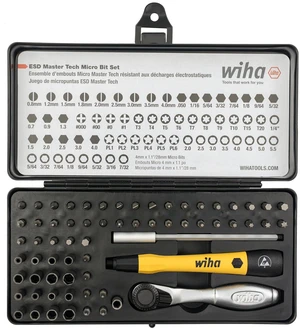 75965 ESD Safe Master Technician Ratchet and MicroBits Set, 65 Piece ESD-safe cushion grip handle; micro bits, ratchet, adapter and extension; foam tray metal case; sixty-five piece 75965 ESD Safe Master Technician Ratchet and MicroBits Set, 65 Piece ESD-safe cushion grip handle; micro bits, ratchet, adapter and extension; foam tray metal case; sixty-five piece