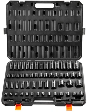 Impact Socket Set 3/8" & 1/2" Socket Set 59PCS SAE 5/16" to 1-1/4" and Metric 6-32mm, 6 Point Cr-Mo Alloy Steel for Auto Repair, Easy-to-Read Markings, Rugged Construction, Storage Case Impact Socket Set 3/8" & 1/2" Socket Set 59PCS SAE 5/16" to 1-1/4" and Metric 6-32mm, 6 Point Cr-Mo Alloy Steel for Auto Repair, Easy-to-Read Markings, Rugged Construction, Storage Case