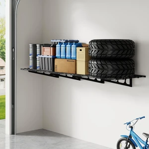 1-Pack 2x6ft Garage Shelving Wall-Mounted Storage Rack, Black Heavy-Duty Wall Shelving, Holds Up to 400 lbs, Garage Storage Shelving for Organization & Storage Bins, Classic Series 1-Pack 2x6ft Garage Shelving Wall-Mounted Storage Rack, Black Heavy-Duty Wall Shelving, Holds Up to 400 lbs, Garage Storage Shelving for Organization & Storage Bins, Classic Series