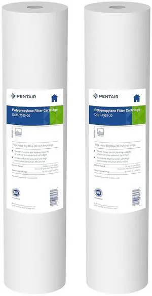 Pentair DGD-7525-20 Big Blue 20-Inch Sediment Filter, Pack of 2 Whole House Spun Polypropylene Sediment Cartridge; 20" x 4.5", 25 Micron, 3X Dirt-Holding, NSF/ANSI 42, Fits Big Blue Pentair DGD-7525-20 Big Blue 20-Inch Sediment Filter, Pack of 2 Whole House Spun Polypropylene Sediment Cartridge; 20" x 4.5", 25 Micron, 3X Dirt-Holding, NSF/ANSI 42, Fits Big Blue