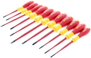 32198 Insulated SlimLine Screwdriver Set, 11-Piece Tight Space Kit 1000V VDE certified, slim profile for tight clearance, Xeno Slotted Phillips Square tips, made in Germany - Slimline 32198 Insulated SlimLine Screwdriver Set, 11-Piece Tight Space Kit 1000V VDE certified, slim profile for tight clearance, Xeno Slotted Phillips Square tips, made in Germany - Slimline