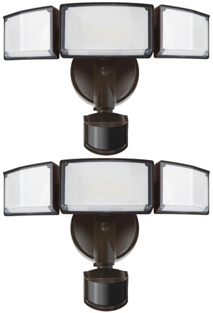 2 Pack 72W 7500LM LED Security Lights Motion Sensor Light Outdoor, 5000K Daylight, IP65 Waterproof, Dusk to Dawn, 3-Head Motion Detected Flood Light for Garage, Yard, Porch(Brown) 2 Pack 72W 7500LM LED Security Lights Motion Sensor Light Outdoor, 5000K Daylight, IP65 Waterproof, Dusk to Dawn, 3-Head Motion Detected Flood Light for Garage, Yard, Porch(Brown)