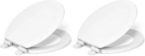 Stonewood Quiet-Close, Round Toilet Seat Soft Close, Durable Wood, Easy Installation, Universal Fit, Home Essentials, White Finish, K-20467-0 (Pack of 2) Stonewood Quiet-Close, Round Toilet Seat Soft Close, Durable Wood, Easy Installation, Universal Fit, Home Essentials, White Finish, K-20467-0 (Pack of 2)