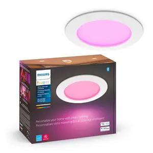 Smart Slim 6 Inch LED Downlight - White and Color Ambiance Color-Changing Light - 1 Pack - 1200LM - Indoor - Control with Hue App - Works with Alexa Google Assistant and Apple Homekit Smart Slim 6 Inch LED Downlight - White and Color Ambiance Color-Changing Light - 1 Pack - 1200LM - Indoor - Control with Hue App - Works with Alexa Google Assistant and Apple Homekit