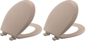 500EC 068 Molded Wood Round Toilet Seat with Easy Clean and Change Hinge, 2 Pack, Fawn Beige 500EC 068 Molded Wood Round Toilet Seat with Easy Clean and Change Hinge, 2 Pack, Fawn Beige