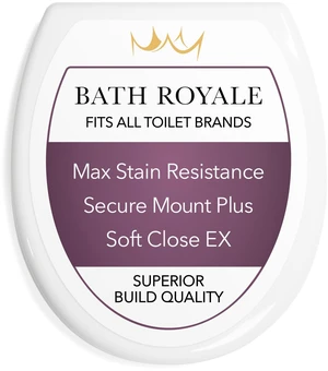 Soft Close Toilet Seat Round with Lid BR500-00 White, Comfortable, Durable, Sturdy, Stain-Resistant and Easy to Clean, Fits All Toilet Brands, Executive Series Soft Close Toilet Seat Round with Lid BR500-00 White, Comfortable, Durable, Sturdy, Stain-Resistant and Easy to Clean, Fits All Toilet Brands, Executive Series