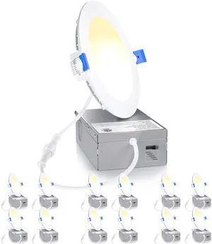 12 Pack 4 Inch LED Recessed Light, 5CCT Dimmable Canless Wafer 2700K-5000K Selectable, 5%-100% Dimmable, 750LM 9W 120V, IC & Damp Rated, ETL & FCC & UL Certified, 50000h Life Span 12 Pack 4 Inch LED Recessed Light, 5CCT Dimmable Canless Wafer 2700K-5000K Selectable, 5%-100% Dimmable, 750LM 9W 120V, IC & Damp Rated, ETL & FCC & UL Certified, 50000h Life Span