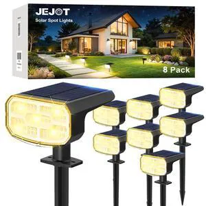 Solar Spot Lights Outdoor Waterproof, Solar Spotlights, 8 Pack 2 Lighting Modes, 120° Adjustable Solar Lights for Yard Garden Lawn Landscape Pathway, Warm White Solar Spot Lights Outdoor Waterproof, Solar Spotlights, 8 Pack 2 Lighting Modes, 120° Adjustable Solar Lights for Yard Garden Lawn Landscape Pathway, Warm White