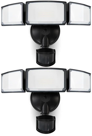 2 Pack 72W 7500LM LED Security Lights Motion Sensor Light Outdoor, 5000K Daylight, IP65 Waterproof, Dusk to Dawn, 3-Head Motion Detected Flood Light for Garage, Yard, Porch(Black) 2 Pack 72W 7500LM LED Security Lights Motion Sensor Light Outdoor, 5000K Daylight, IP65 Waterproof, Dusk to Dawn, 3-Head Motion Detected Flood Light for Garage, Yard, Porch(Black)