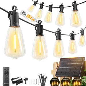 151FT Solar String Lights Outdoor, 48+2 Shatterproof LED Lights Waterproof, Remote Control, Dimmable, Timer, 3 Light Modes for Yard, Camping, Parties and Outdoor Decor 151FT Solar String Lights Outdoor, 48+2 Shatterproof LED Lights Waterproof, Remote Control, Dimmable, Timer, 3 Light Modes for Yard, Camping, Parties and Outdoor Decor