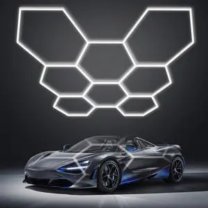Hexagon LED Garage Light: Super Bright 40000LM Honeycomb Garage Light, 8 Hex DIY Hexagon Led Lights for Gym Basement Hair Salon Hexagon LED Garage Light: Super Bright 40000LM Honeycomb Garage Light, 8 Hex DIY Hexagon Led Lights for Gym Basement Hair Salon