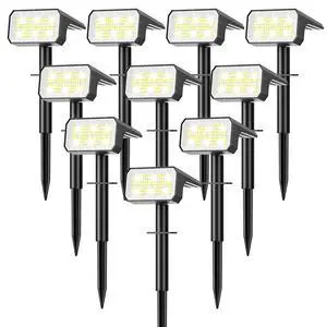 Solar Spot Lights Outdoor Waterproof, 10 Pack, 118 LED Cool White IP67, 4 Modes Auto On/Off, Solar Powered Spotlights for Yard Garden Landscape Pathway Walkway Tree Patio Driveway Solar Spot Lights Outdoor Waterproof, 10 Pack, 118 LED Cool White IP67, 4 Modes Auto On/Off, Solar Powered Spotlights for Yard Garden Landscape Pathway Walkway Tree Patio Driveway