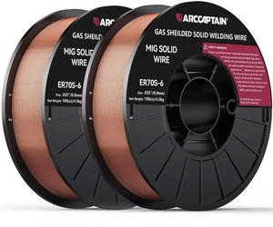 MIG Welding Wire ER70S-6.035" 10LB x 2 Smooth Wire Feeding, Stable Arc, Low Spatter & Clean Weld Beads for Mild Steel Fabrication MIG Welding Wire ER70S-6.035" 10LB x 2 Smooth Wire Feeding, Stable Arc, Low Spatter & Clean Weld Beads for Mild Steel Fabrication