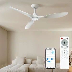 52'' Smart Ceiling Fan with Light, Wide Blade Design, Remote APP Control,Reversible,Color Adjustable,Dimmable,Led Light,6 Speeds,3 Timers,Modern,Plastic,Bedrooms, Living rooms,Indoor 52'' Smart Ceiling Fan with Light, Wide Blade Design, Remote APP Control,Reversible,Color Adjustable,Dimmable,Led Light,6 Speeds,3 Timers,Modern,Plastic,Bedrooms, Living rooms,Indoor