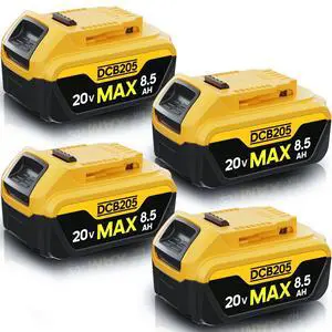 4 Pack 8.5Ah Replacement Compatible for Dewalt 20V Max Battery High Capacity Batteries Cordless Power Tools 20 Volt Baterías DCB201 DCB203 DCB204 DCB205 DCB205c DCB205-2 DCB206 Pilas 4 Pack 8.5Ah Replacement Compatible for Dewalt 20V Max Battery High Capacity Batteries Cordless Power Tools 20 Volt Baterías DCB201 DCB203 DCB204 DCB205 DCB205c DCB205-2 DCB206 Pilas