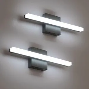 Vanity Light Fixtures Over Mirror, LED Black Bathroom Wall Lamps Small 16 Inch, Soft Shadow Free, Modern, Linear Light Bar over Restroom Sink, Lámpara para Baños Sobre Espejo, 6000K, 2 Pack Vanity Light Fixtures Over Mirror, LED Black Bathroom Wall Lamps Small 16 Inch, Soft Shadow Free, Modern, Linear Light Bar over Restroom Sink, Lámpara para Baños Sobre Espejo, 6000K, 2 Pack