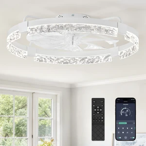 24 Inch Ceiling Fans with Lights, Flush Mount Remote & App Control 3CCT Dimmable LED, DC Motor, Bladeless, Reversible Blade, 6 Speeds, Modern, Low Profile, Enclosed, Bedroom, Kids, Girl, Adult 24 Inch Ceiling Fans with Lights, Flush Mount Remote & App Control 3CCT Dimmable LED, DC Motor, Bladeless, Reversible Blade, 6 Speeds, Modern, Low Profile, Enclosed, Bedroom, Kids, Girl, Adult