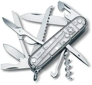 Huntsman Swiss Army, 15 Functions Pocket Knife, Silver Tech Swiss Made Multi-Tool with Wood Saw, Scissors & Screwdriver Compact Design for Camping, Hiking and Daily Carry Huntsman Swiss Army, 15 Functions Pocket Knife, Silver Tech Swiss Made Multi-Tool with Wood Saw, Scissors & Screwdriver Compact Design for Camping, Hiking and Daily Carry