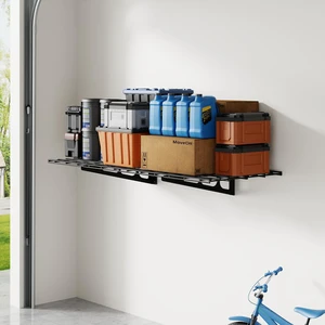 1-Pack 2x4ft Garage Shelving Wall-Mounted Storage Rack, Black Heavy-Duty Wall Shelving, Holds Up to 200 lbs, Garage Storage Shelving for Organization & Storage Bins, Classic Series 1-Pack 2x4ft Garage Shelving Wall-Mounted Storage Rack, Black Heavy-Duty Wall Shelving, Holds Up to 200 lbs, Garage Storage Shelving for Organization & Storage Bins, Classic Series