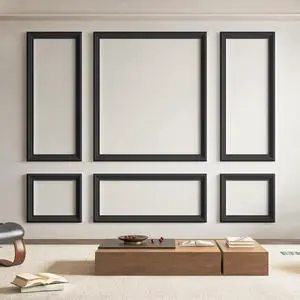 Pre-Cut Wall Molding Set of 6 pcs, 3 Top 3 Bottom, Black Ready-to-Assemble Wainscoting Panel, High-Impact, Precision Pre-Cut, DIY-Friendly, Ideal for Indoor Wall Decor, Accent Walls Pre-Cut Wall Molding Set of 6 pcs, 3 Top 3 Bottom, Black Ready-to-Assemble Wainscoting Panel, High-Impact, Precision Pre-Cut, DIY-Friendly, Ideal for Indoor Wall Decor, Accent Walls