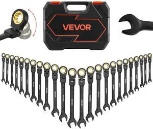24-piece Ratcheting Wrench Set with 180° Flex Head, Anti-Slip Tooth, Combination Wrench Sets with Organizer Box, Metric 8-19mm & SAE 1/4-3/4", Black Electrophoretic Coating 24-piece Ratcheting Wrench Set with 180° Flex Head, Anti-Slip Tooth, Combination Wrench Sets with Organizer Box, Metric 8-19mm & SAE 1/4-3/4", Black Electrophoretic Coating