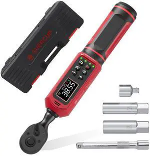3/8" Digital Torque Wrench (0.66-44.29Ft.Lb/0.9-60N.m) ±1% Accuracy with Vibration/Buzzer/LED Alerts, 9 Presets & 5 Units, for Moto Engine/Brake, Car Spark Plug & Oil Drain Repair 3/8" Digital Torque Wrench (0.66-44.29Ft.Lb/0.9-60N.m) ±1% Accuracy with Vibration/Buzzer/LED Alerts, 9 Presets & 5 Units, for Moto Engine/Brake, Car Spark Plug & Oil Drain Repair