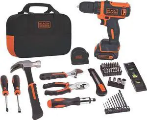 12V MAX Drill & Home Tool Kit, 60-Piece (BDCDD12PK) 12V MAX Drill & Home Tool Kit, 60-Piece (BDCDD12PK)