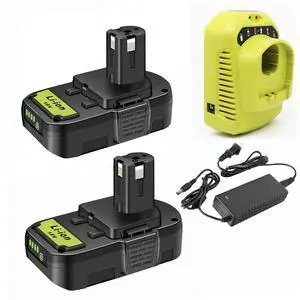 2Pack P103 3.0Ah Replacement for Ryobi 18V Battery and Charger Combo Compatible with Ryobi 18V ONE+ Cordless Tools 2Pack P103 3.0Ah Replacement for Ryobi 18V Battery and Charger Combo Compatible with Ryobi 18V ONE+ Cordless Tools