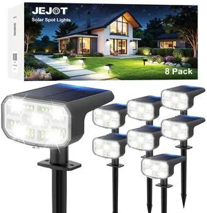 Solar Spot Lights Outdoor Waterproof, Solar Spotlights, 8 Pack 2 Lighting Modes, 120° Adjustable Solar Lights for Yard Garden Lawn Landscape Pathway, Cool White Solar Spot Lights Outdoor Waterproof, Solar Spotlights, 8 Pack 2 Lighting Modes, 120° Adjustable Solar Lights for Yard Garden Lawn Landscape Pathway, Cool White