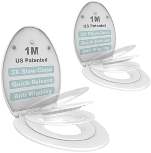 Family Toilet Seat, Patented Slow Close & Quick Releasing Technology, Anti-Wiggling, Easy to Install and Clean, Standard Elongated with Toddler Seat Built In (2 Pieces) Family Toilet Seat, Patented Slow Close & Quick Releasing Technology, Anti-Wiggling, Easy to Install and Clean, Standard Elongated with Toddler Seat Built In (2 Pieces)