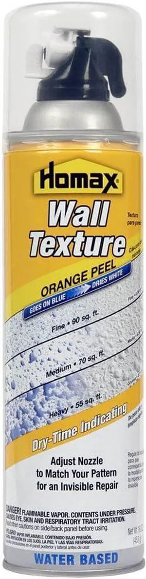 41072040969 Wall Texture Goes On Blue/Dries White, 16 oz, Orange Peel, Water Based Aerosol Wall Texture, Pack of 6 41072040969 Wall Texture Goes On Blue/Dries White, 16 oz, Orange Peel, Water Based Aerosol Wall Texture, Pack of 6