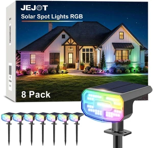 Solar Spot Lights Outdoor Waterproof, Solar Spotlights, 8 Pack 8 Lighting Modes, 120° Adjustable Solar Lights for Yard Garden Lawn Landscape Pathway, Multicolor Solar Spot Lights Outdoor Waterproof, Solar Spotlights, 8 Pack 8 Lighting Modes, 120° Adjustable Solar Lights for Yard Garden Lawn Landscape Pathway, Multicolor