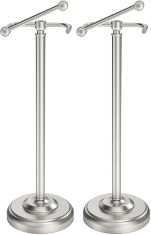 Toilet Paper Holder Stand, Brushed Nickel Toilet Paper Holder Free Standing, Post Pivoting Design & Stable Weighted Base SUS304 Stainless Steel for Bathroom(Mega Roll) (Pack of 2) Toilet Paper Holder Stand, Brushed Nickel Toilet Paper Holder Free Standing, Post Pivoting Design & Stable Weighted Base SUS304 Stainless Steel for Bathroom(Mega Roll) (Pack of 2)