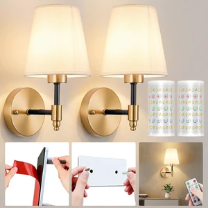 Battery Operated Wall Sconce, Peel and Stick Sconces Set of 2 Wireless Adhesive Stick On Wall Sconce, 10000mAh Rechargeable RGB Bulb with Remote, No Drill Wall Light for Bedroom Decor Battery Operated Wall Sconce, Peel and Stick Sconces Set of 2 Wireless Adhesive Stick On Wall Sconce, 10000mAh Rechargeable RGB Bulb with Remote, No Drill Wall Light for Bedroom Decor