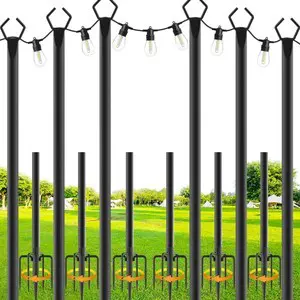 6 Pack String Light Poles,10 Ft Metal Poles with Fork for Outdoor String Lights,Outdoor Light Poles with Fork,Poles/Post/Stand for Outside,Patio,Deck,Backyard,Garden Wedding,Party 6 Pack String Light Poles,10 Ft Metal Poles with Fork for Outdoor String Lights,Outdoor Light Poles with Fork,Poles/Post/Stand for Outside,Patio,Deck,Backyard,Garden Wedding,Party