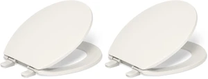 K-4775-96 Brevia Round Toilet Seat with Quick-Release Hinges And Quick-Attach Hardware For Easy Clean, Biscuit (Pack of 2) K-4775-96 Brevia Round Toilet Seat with Quick-Release Hinges And Quick-Attach Hardware For Easy Clean, Biscuit (Pack of 2)