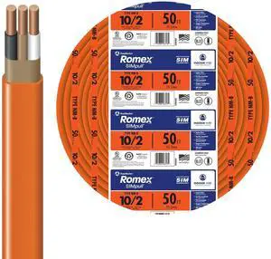 Romex Brand Simpull Solid Indoor 10/2 W/G NMB Cable 50ft coil - SW# 28829022 Romex Brand Simpull Solid Indoor 10/2 W/G NMB Cable 50ft coil - SW# 28829022