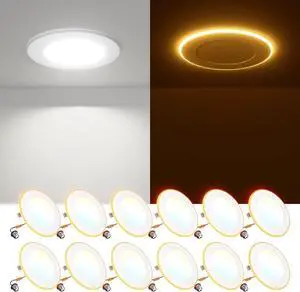 12 Pack 4 Inch 5CCT LED Recessed Lighting with Night Light 2700K/3000K/4000K/5000K/6000K Selectable,Dimmable Retrofit Flat Can Lights, 700LM,7W, IC & Damp Rated, ETL & FCC 12 Pack 4 Inch 5CCT LED Recessed Lighting with Night Light 2700K/3000K/4000K/5000K/6000K Selectable,Dimmable Retrofit Flat Can Lights, 700LM,7W, IC & Damp Rated, ETL & FCC