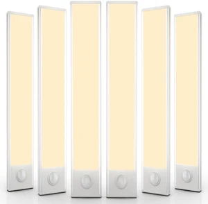 6 Pack Under Cabinet Lighting Wireless, 68 LED Rechargeable Battery Motion Sensor Light Indoor, Stick On Magnetic Closet Lights, Under Counter Lights for Kitchen, Stairs, Warm 16 in 6 Pack Under Cabinet Lighting Wireless, 68 LED Rechargeable Battery Motion Sensor Light Indoor, Stick On Magnetic Closet Lights, Under Counter Lights for Kitchen, Stairs, Warm 16 in