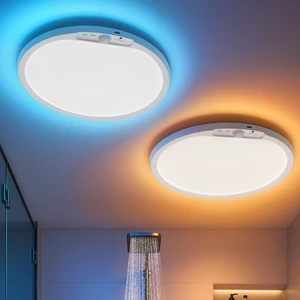 Wireless Shower Light Waterproof Battery Ceiling Lamp with Remote 2 Pack 10000mAh RGB Back Mood Lighting for Bathroom, 11.8Inch 480LM Bright Overhead Light Magnetic Stick on Hallway Pantry Wireless Shower Light Waterproof Battery Ceiling Lamp with Remote 2 Pack 10000mAh RGB Back Mood Lighting for Bathroom, 11.8Inch 480LM Bright Overhead Light Magnetic Stick on Hallway Pantry