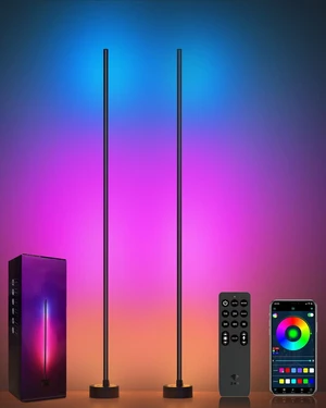 Corner Floor Lamp LED, 2-Pack Smart Corner Lamp for Living Room App/Remote/Button Control, Music Sync, Dimmable 16 Million DIY Colors & 68+ Scene for Living Room, Bedroom, Gaming Room Corner Floor Lamp LED, 2-Pack Smart Corner Lamp for Living Room App/Remote/Button Control, Music Sync, Dimmable 16 Million DIY Colors & 68+ Scene for Living Room, Bedroom, Gaming Room