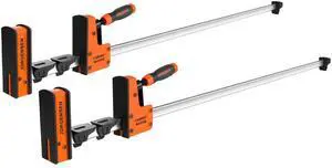 36-Inch Parallel Bar Clamps Set, 2200 lbs Load Limit, 2-Pack Heavy-Duty Wood Clamps, Cabinet Master Bar Clamps for Woodworking Glue-Up, Quick Release, Spreader Function 36-Inch Parallel Bar Clamps Set, 2200 lbs Load Limit, 2-Pack Heavy-Duty Wood Clamps, Cabinet Master Bar Clamps for Woodworking Glue-Up, Quick Release, Spreader Function