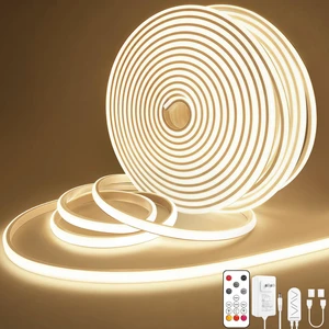 COB LED Strip Lights 65.6ft, Natural White Rope with Remote, 2 Roll Self-Adhesive, Quick Connect, Waterproof, 4000K, 24V Flexible Silicone Neon Tape for Bedroom, Cabinet, 10mm Wide, CRI 90+ COB LED Strip Lights 65.6ft, Natural White Rope with Remote, 2 Roll Self-Adhesive, Quick Connect, Waterproof, 4000K, 24V Flexible Silicone Neon Tape for Bedroom, Cabinet, 10mm Wide, CRI 90+