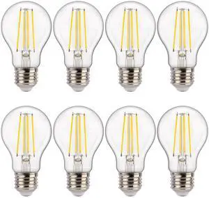Dusk to Dawn Outdoor Sensor A19 LED Light Bulb, 5000K Daylight,8W (100W Eqv.), 1400LM, Vintage Filament E26 Base,Auto On/Off Photocell Automatic for Energy-Efficient Outdoor Lighting, 8 Pack Dusk to Dawn Outdoor Sensor A19 LED Light Bulb, 5000K Daylight,8W (100W Eqv.), 1400LM, Vintage Filament E26 Base,Auto On/Off Photocell Automatic for Energy-Efficient Outdoor Lighting, 8 Pack