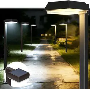Solar Pathway Lights 300LM 2-in-1 Warm White & Daylight Modes Black Waterproof Led, for Sidewalk/Driveway/Walkway, Auto Dusk-To-Dawn, Durable Outdoor Landscape Lighting, 6 Pack Solar Pathway Lights 300LM 2-in-1 Warm White & Daylight Modes Black Waterproof Led, for Sidewalk/Driveway/Walkway, Auto Dusk-To-Dawn, Durable Outdoor Landscape Lighting, 6 Pack